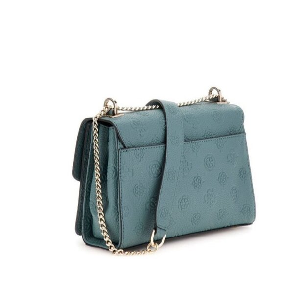 GUESS Cresidia logo embossed convertible small shoulder crossbody bag -Teal - Picture 2 of 14